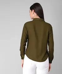 Elegant Green Rayon Solid Shirts For Women-thumb1