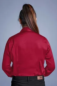 Elegant Magenta Rayon Solid Shirts For Women-thumb2