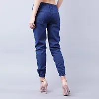 Stylish Denim Self Pattern Joggers for Women-thumb3