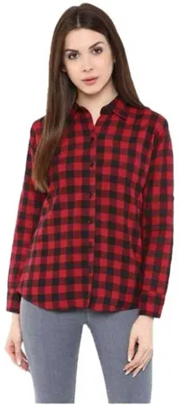 Stylish Checked Long Sleeves Shirt For Women