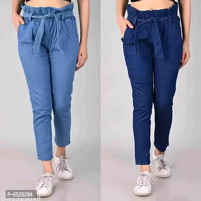 Blue Denim Self Design Jeans   Jeggings For Women