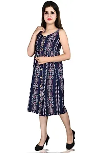 Stylish Cotton Blend Printed Sleeveless Shoulder Strap Dress For Women-thumb1