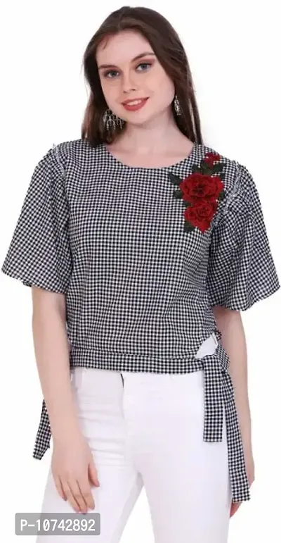 Classic Cotton Checked Tops for Womens