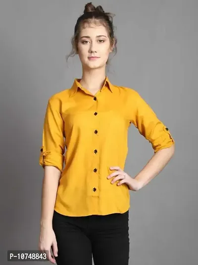 Classic  Rayon Solid Shirts for Women-thumb0