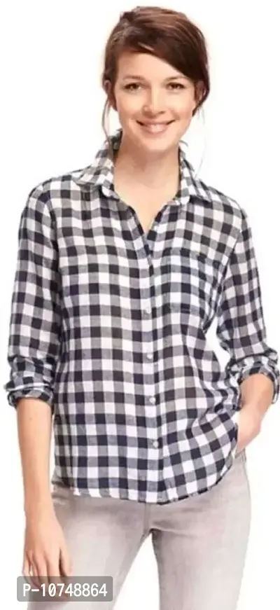 Classic Cotton Checked Shirt for Women-thumb0