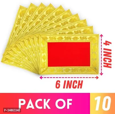 Bhakti Lehar Aasan Cloth for Pooja Mandir Chowki Aasan Kapda for Temple and God Idol Sitting Altar Cloth Pack of 10