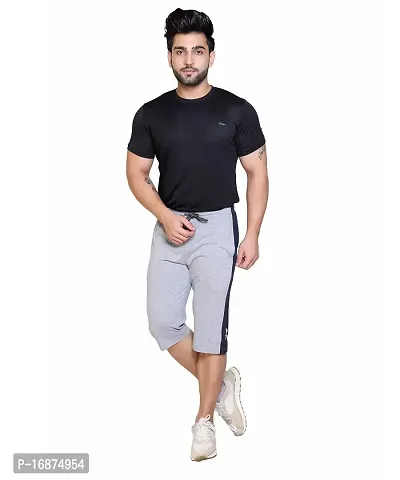 StarFox Men's Cotton Blend Regular Fit Capris | Bottom Wear with One Zipper Pocket-thumb5