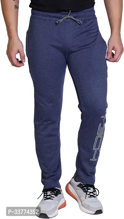 Elegant Cotton Blend Self Pattern Regular Track Pants For Men-thumb0