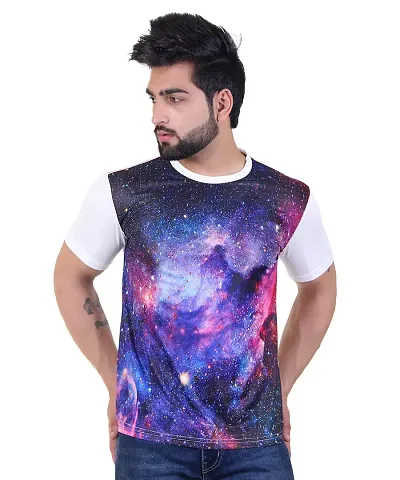 StarFox Men's Polyester Athleisure Half Sleeve Round Neck T-Shirt