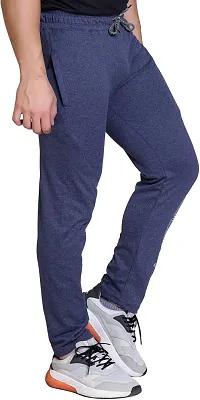 Elegant Cotton Blend Self Pattern Regular Track Pants For Men-thumb2