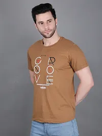 Stylish Brown Cotton Blend Printed T-Shirt For Men-thumb4