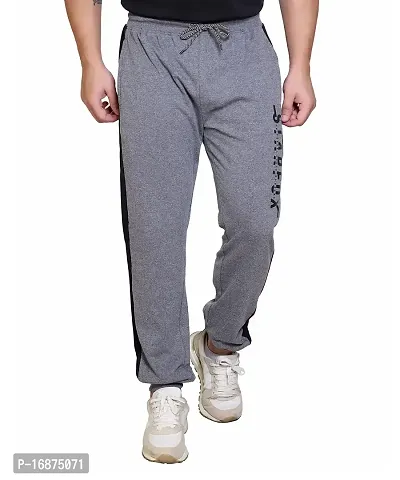 StarFox Men's Cotton Blend Jogger Style Lower with Color Blocked and Zipper Pockets | Medium Grey | Size: L | 787-01-MediumGrey_L