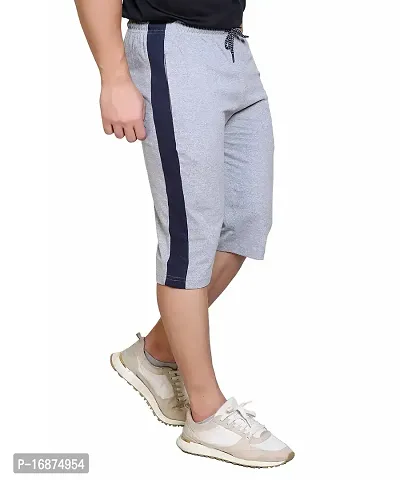 StarFox Men's Cotton Blend Regular Fit Capris | Bottom Wear with One Zipper Pocket-thumb3