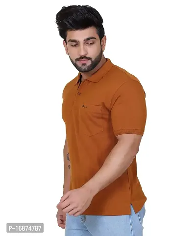 StarFox Men's Cotton Blend Half Sleeve Collared Neck T-Shirt-thumb5