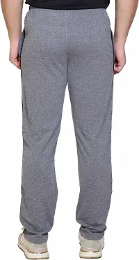 Stylish Grey Cotton Blend Regular Track Pants For Men-thumb1