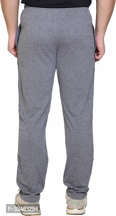 Stylish Grey Cotton Blend Regular Track Pants For Men-thumb2