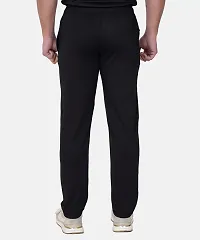 Stylish Black Cotton Blend Regular Track Pants For Men-thumb1