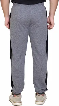 Stylish Grey Cotton Blend Regular Track Pants For Men-thumb1