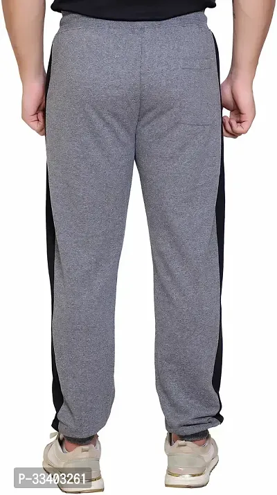 Stylish Grey Cotton Blend Regular Track Pants For Men-thumb2