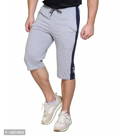 StarFox Men's Cotton Blend Regular Fit Capris | Bottom Wear with One Zipper Pocket-thumb4