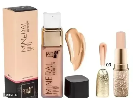 Red4 Mineral Perfect Liquid Foundation Red4 Magic Concealer Nude03 Shade-thumb0