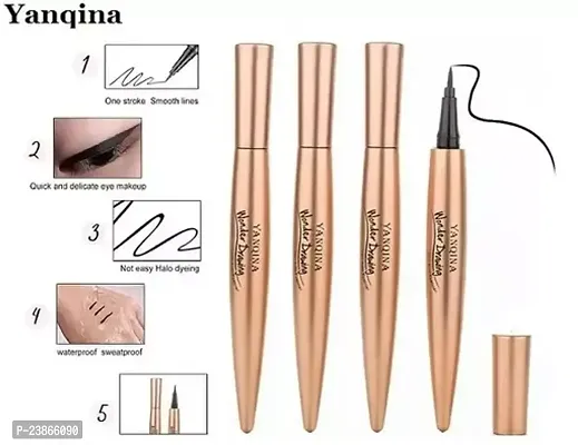 Yanqina 24H Max Black Wonder Drawing Smooth Liquid Eyeliner Pack Of 4