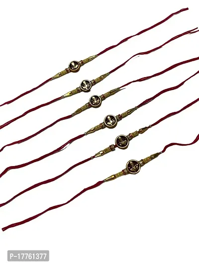 Rakhi Combo-04TT of 6 Rakhi set for Brother Bhai Bhabhi Kids with Best Wishes Greeting Card Rakhi  1 GIFT(Fancy Ear Ring)