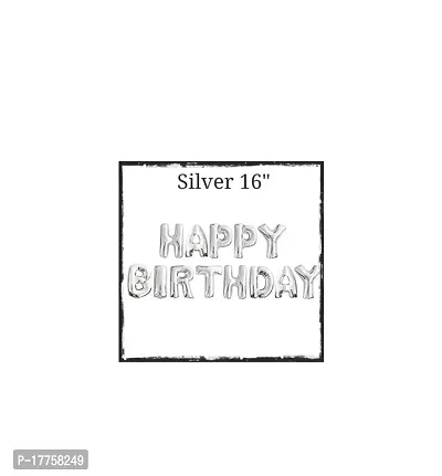 Happy Birthday Foil Balloon (Pack of 13 Letters, Silver)-thumb2