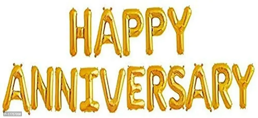 Party Shop Golden Happy Anniversary Foil Ballons-thumb0