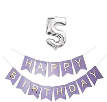 Happy Birthday Banner with Number Foil Balloon (No. 5 Combo)-thumb3