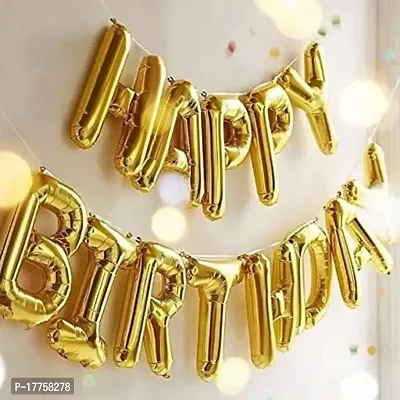 Life's Better 5th Happy Birthday FOIL Balloon Gold Name Decoration Letter Foil Balloon Letter Balloon (Gold, Pack of 14)-thumb2