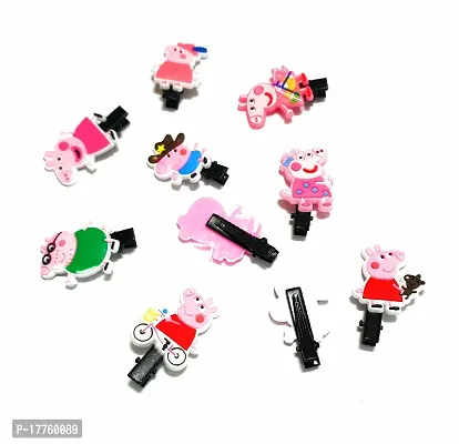 The Ethnicity pig cartoon printed hair pins / hair clips hair accessories for girls toddlers women ( pack of 5 pins ) Assorted multicolor-thumb3