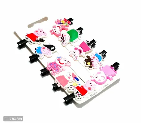 The Ethnicity pig cartoon printed hair pins / hair clips hair accessories for girls toddlers women ( pack of 5 pins ) Assorted multicolor-thumb0