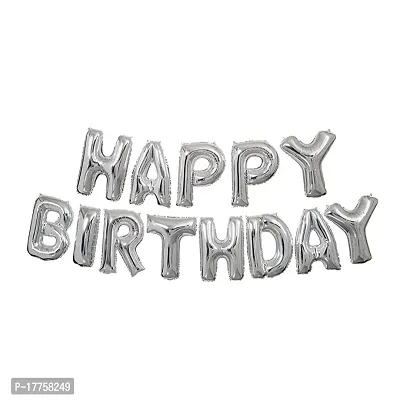 Happy Birthday Foil Balloon (Pack of 13 Letters, Silver)-thumb0