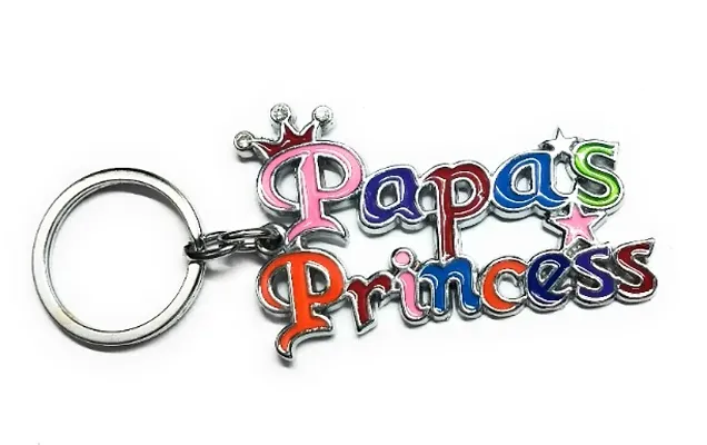 Papas Princess Metal Keychain Keyring (Multicolour)