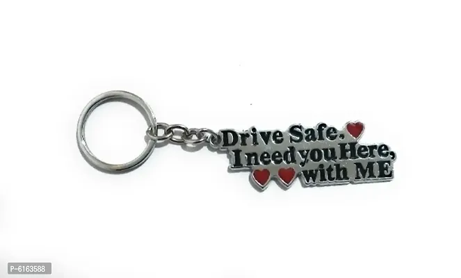 Drive Safe Metal Keychain | Perfect Birthday, Anniversary, Valentine Gift for husband Men Boyfriend-thumb0