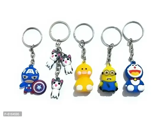 Different Cartoon In Multi color keyrings and keychains (set of 5)-thumb0