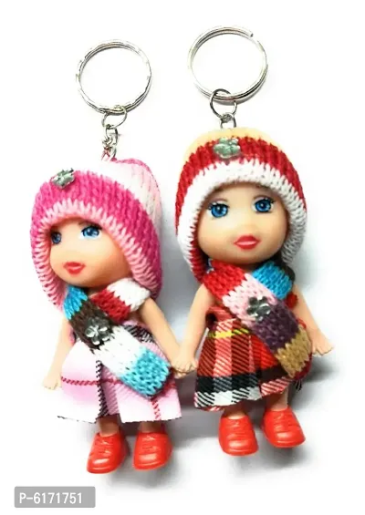 Cute Soft Mini Doll Keychain Multi Color For girls-thumb0
