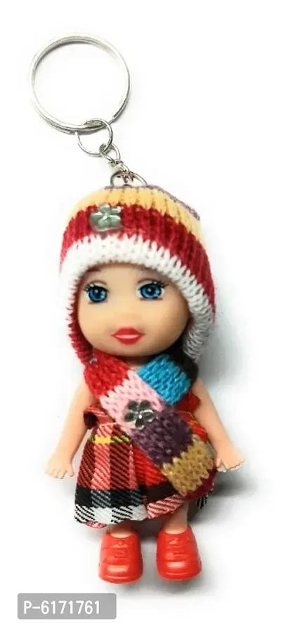 Cute Soft Mini Doll Keychain Multi Color For girls