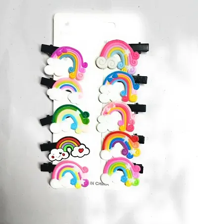 Rainbow Hair Pins / hair clips hair accessories for kids girls toddlers baby ( pack of 10 pins )