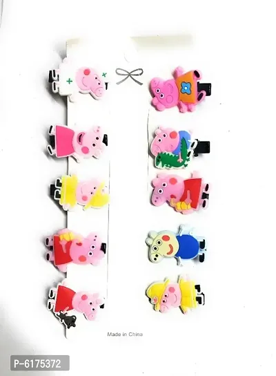 Peppa Pig Hair Clips (set of 10) | Baby clips| Different Peppa pig Characters clip (Peppa Pig Clips)-thumb0