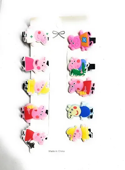 Peppa Pig Hair Clips (set of 10) | Baby clips| Different Peppa pig Characters clip (Peppa Pig Clips)