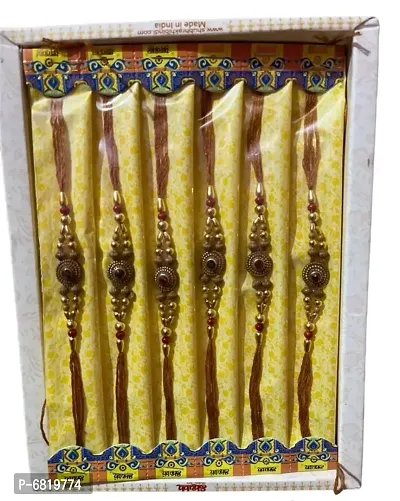 Fancy Stone Rakhi Pack Of 6-thumb0