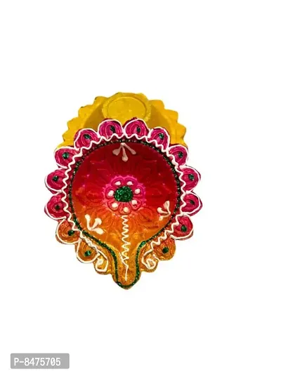 Handmade Diyas for Diwali Decoration | Hand Painted Clay Mitti Diya | Lanterns for Diwali Decoration | Decoration Mitti Diya | Handmade Colourful Terracota Diyas-thumb0