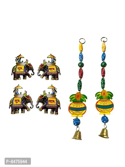 Kalash Short Door Latkan Toran Handmade Home Decorations for Diwali Navratri Puja Hand Fancy Unique Subh Labh for Diwali Decoration Combo Pack-thumb0