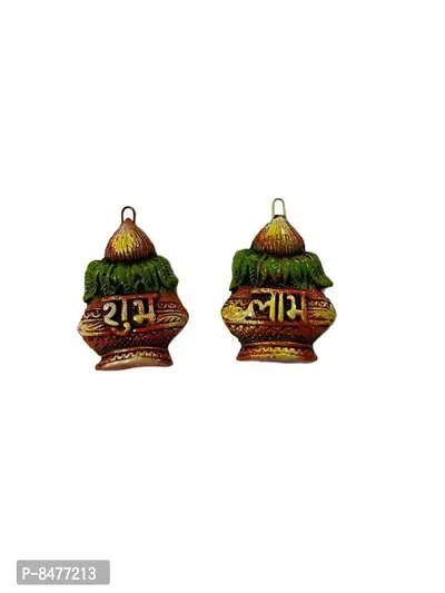 Mini Subh Labh Kalash Wall Hanging Clay Mitti Traditional showpiece-thumb0