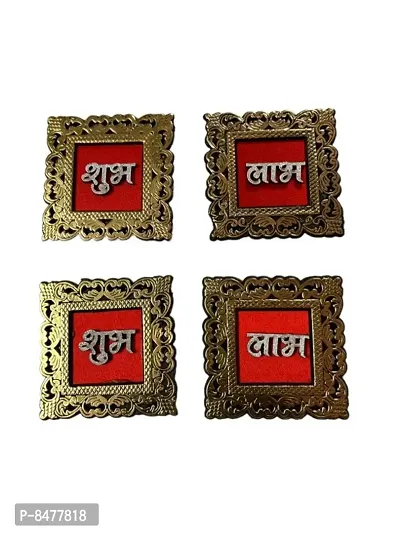 Fancy Menakari Shubh Labh Wall Sticker Set Of 2