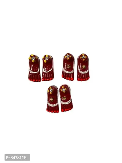 Mini Clay Maa Laxmi Charan Feet Set Of 3