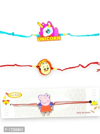 Kids Fancy Rubber Cartoon  Rakhi For Kids Set Of 3