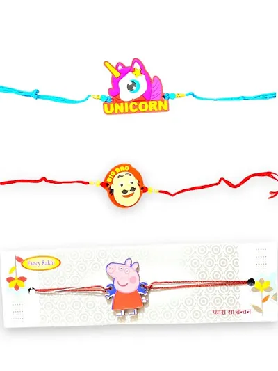 Kids Fancy Rubber Cartoon Rakhi For Kids Set Of 3